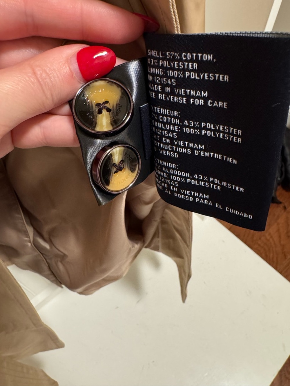 London Fog Beige Trench Coat with Belt - Picture 5 of 9